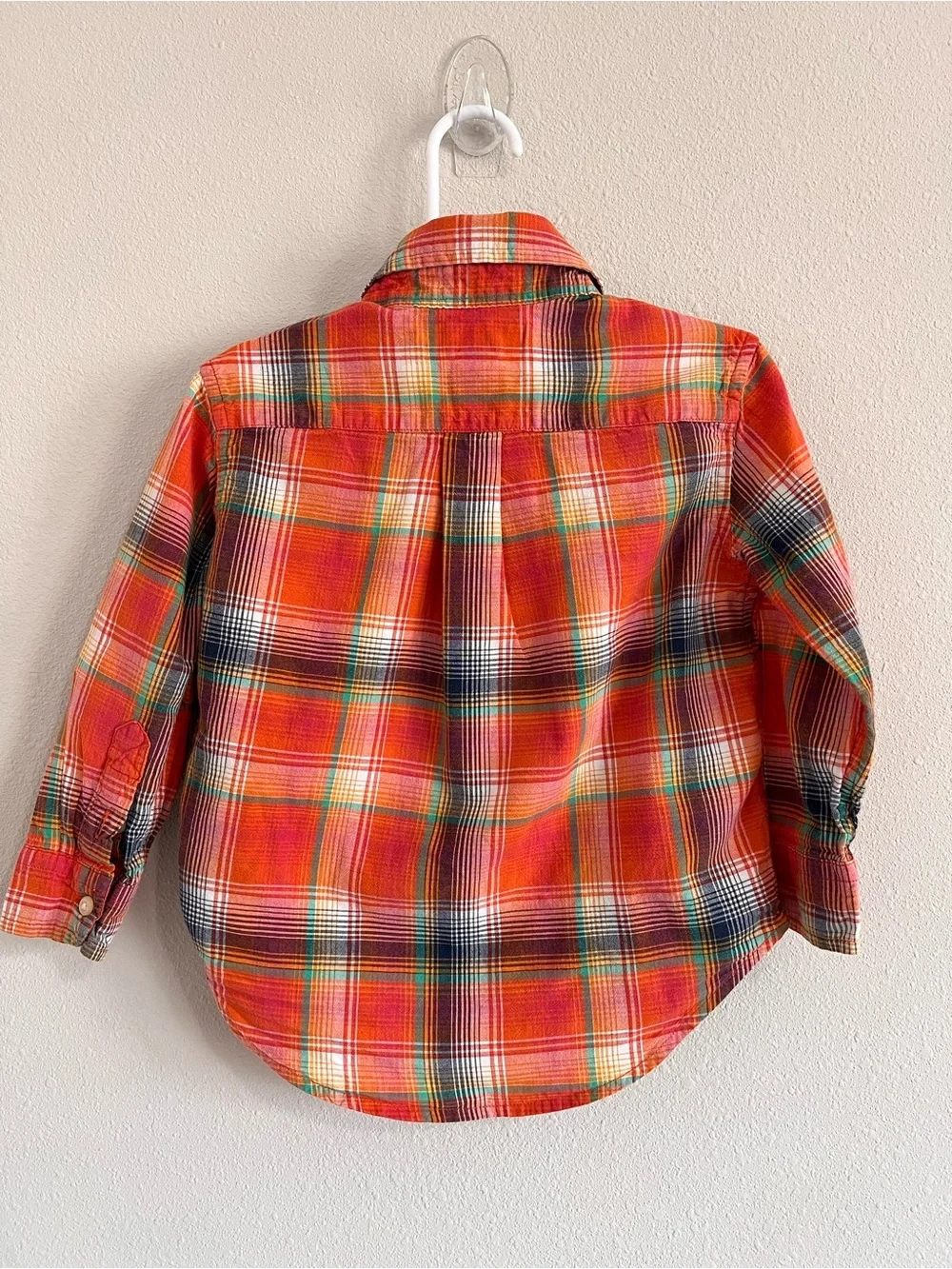 Plaid Button-Down Shirt - Orange Multi